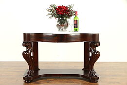 Empire Antique Mahogany Carved Console or Server, Marble Top #32771