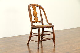 Victorian Antique Walnut & Burl Desk or Dining Chair #32927