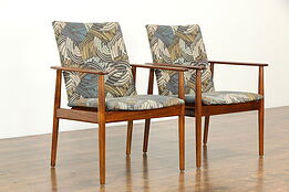 Pair Danish Midcentury Modern Vintage Teak Chairs, Sibast, New Upholstery #33190