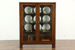 Arts & Crafts Mission Oak Antique China Cabinet or Craftsman Bookcase  #33307