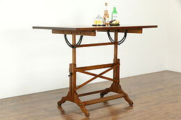 Drafting or Artist Desk, Drawing or Wine Table, Island Signed Post #33397