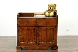 Country Pine Antique Farmhouse Small Commode or Chest #33483