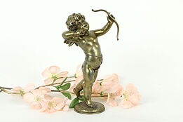 Cupid Angel Shooting His Bow, Antique Sculpture Signed Aug. Moreau #33488