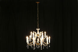 Maria Therese Design Vintage Chandelier, Crystal Prisms, 16 Candles #34030