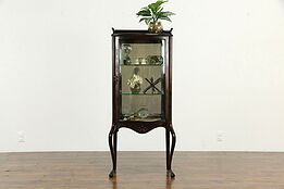 Art Nouveau Antique Mahogany Curio Display Cabinet or Vitrine #34656