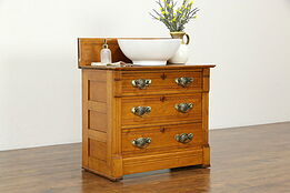Victorian Eastlake Antique Maple Chest, Dresser or Nightstand, Widdicomb #34683