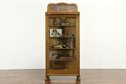 Victorian Antique Oak China Display, Bookcase or Bath Cabinet #33958