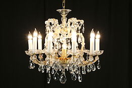 Marie Theresa Design Bohemian Czech Crystal 11 Candle Vintage Chandelier #34324