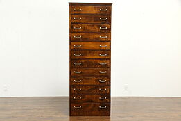 Laboratory, Jewelry or Collector 12 Drawer Vintage Birch File Cabinet #34012