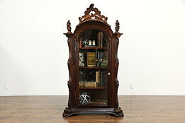 Victorian Antique English Rosewood Small China Cabinet Vitrine Fragment #35237