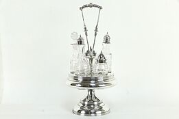 Victorian Antique Silverplate Castor Condiment & Cruet Set #33599