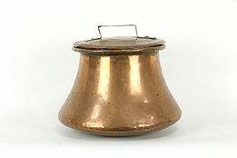Farmhouse Antique Primitive Copper Pot & Lid, Dovetailed #35669
