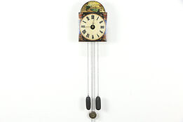 Wag On the Wall Antique Swiss Clock, Painted Dial, Decorative Only #35479
