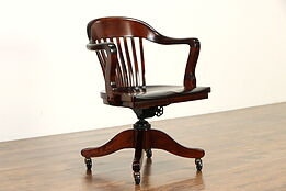 Antique Swivel Adjustable Office Desk Chair, Marble Chair Co 1929 #36415