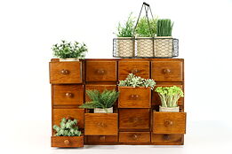 Country Pine 16 Drawer Antique Farmhouse Spice Collector Apothecary Chest #38020