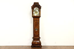 Grandfather Tall Case Vintage Marquetry Clock Westminster Chime, Colonial #34528