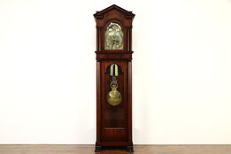 Empire Antique Mahogany Tall Case Grandfather Clock, Elite Germany #34073