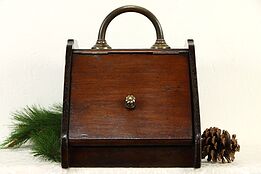 Victorian Antique English Mahogany Fireplace Coal Hod, Scuttle or Caddy  #36352