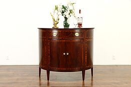 Traditional Demilune Vintage Hall Console Cabinet or Sideboard, Lammerts #36772