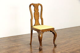 Antique 1820 Dutch Marquetry Desk, Vanity or Dining Chair #37253
