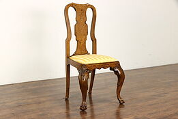 Antique 1820 Dutch Marquetry Desk, Vanity or Dining Chair #37254