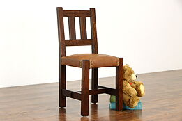 Arts & Crafts Mission Oak Antique Craftsman Child Size Chair, New Leather #36780
