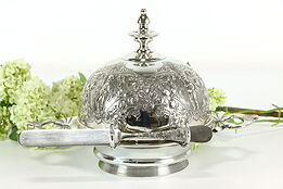 Victorian Antique Silverplate Dome Covered Butter Dish, Angels, Rogers #37483