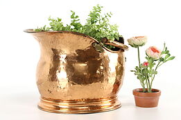 Copper Antique Hand Hammered & Dovetailed Farmhouse Coal Hod or Planter #37701