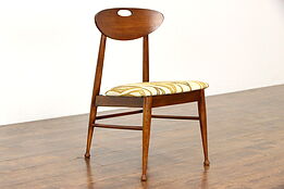 Midcentury Modern 1960 Vintage Walnut Desk Chair, New Upholstery #37439