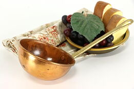 Copper Vintage Serving Ladle, Hammered Brass Handle #37846