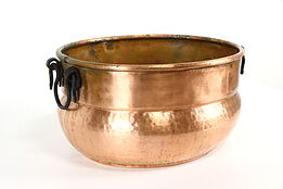 Hand Hammered Copper Oval Vintage Farmhouse Planter or Jardinier  #37952