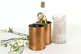 Copper & Brass Vintage Double Bottle Champagne or Wine Cooler #38036