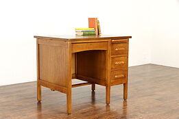 Midcentury Modern Oak 1940's Vintage Office or Library Desk #38004