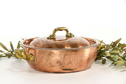 Copper Vintage Farmhouse Swiss Copper Pot or Kettle & Lid, Culinox #38092
