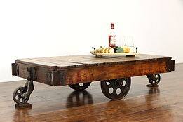 Industrial Salvage Antique Farmhouse Railroad Cart, Coffee Table  #38255