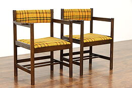 Midcentury Modern Pair of 1960 Vintage Oak Office Chairs, Charlotte #37933