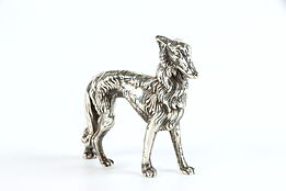 Borzoi Dog Sculpture Vintage Sterling Silver Figurine #38420