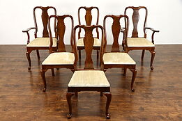 Set of 6 Traditional Cherry Dining Chairs, Signed Kling #38630