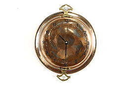 Farmhouse Clock from Copper Baking Pan, Brass Handles, Quartz Movement #38149