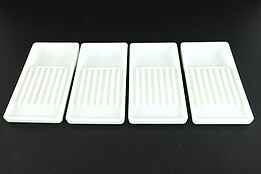 Antique Milk Glass 4 Dental Trays, American, Two Rivers WI  #38218