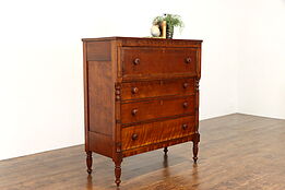 Empire Antique Cherry Chest of Drawers or Dresser, Mahogany Banding #36337