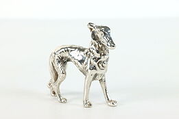 Borzoi Dog Sculpture Vintage Sterling Silver Figurine #38292