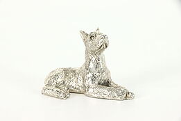 Terrier Dog Sculpture Vintage Sterling Silver Figurine #38417