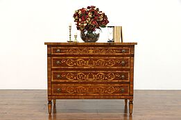 Italian Antique Rosewood & Satinwood Marquetry Dresser or Hall Chest #38699
