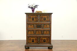 Hand Painted Antique Hall Chest, Classical Design Motifs #31456
