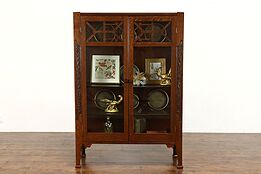 Arts & Crafts Mission Antique Office or Library Bookcase, Display Cabinet #33807