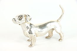 Dachshund Dog Sculpture Vintage Sterling Silver Figurine #38421