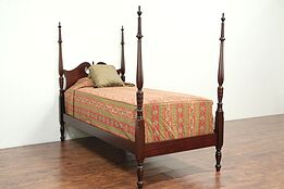 Twin or Single Vintage Mahogany Poster Bed, Extra Long #29175