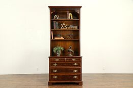 Traditional Library or Vintage Lateral File & Bookcase Signed Widdicomb #30708