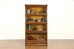 Quarter Sawn Antique 4 Stack Lawyer Bookcase, Macey & Globe #31217